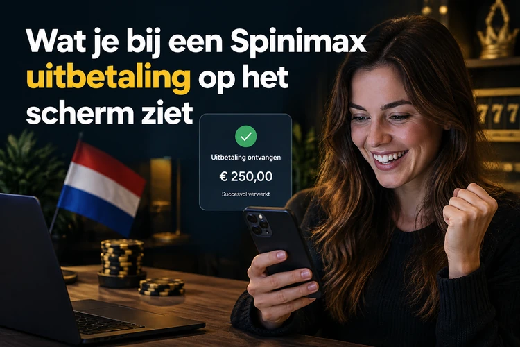 Wat je bij een Spinimax uitbetaling op het scherm ziet